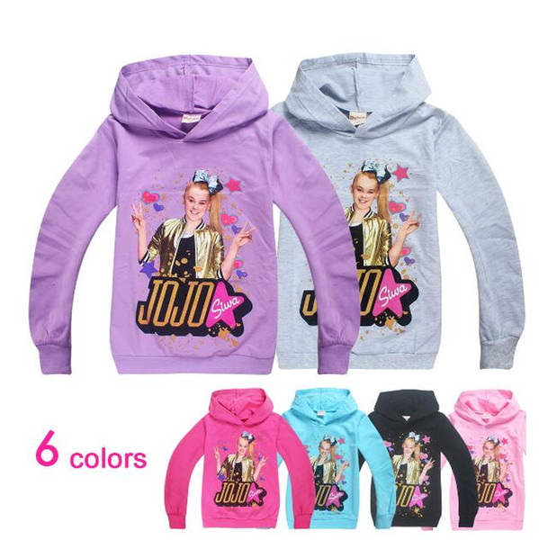 6 Colors Girl Hoodies Cotton Sweatshirt Girls JOJO Siwa Printed Long Sleeve Hoodied Shirts Top Kids Sweatshirt Casual Clothes CCA10048 10pcs