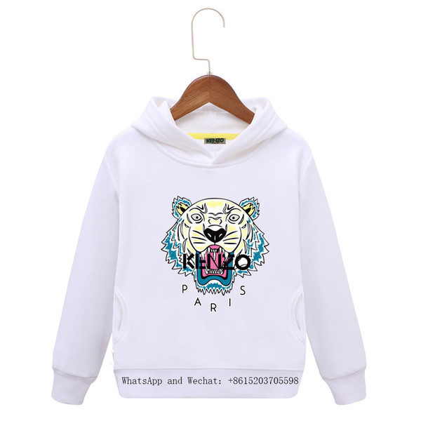 Kids Tiger Hoodies New Pattern Chao Fan Long Sleeves Girl Autumn Dress In Children Cotton Belt Caps Children's Clothes colors cartoon