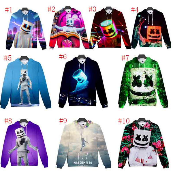 New DJ Marshmello 3D Hoodies Print Pop Funny Cute 3D Hoody Boy Girl Hooded Men Women Casual Pullover Size from kids to Adults