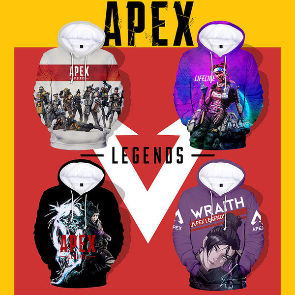 25 designs Apex Legends hoodies big boys girls unisex sweatshirts lovers couple clothes 3D full printing fleece hooded jumpers