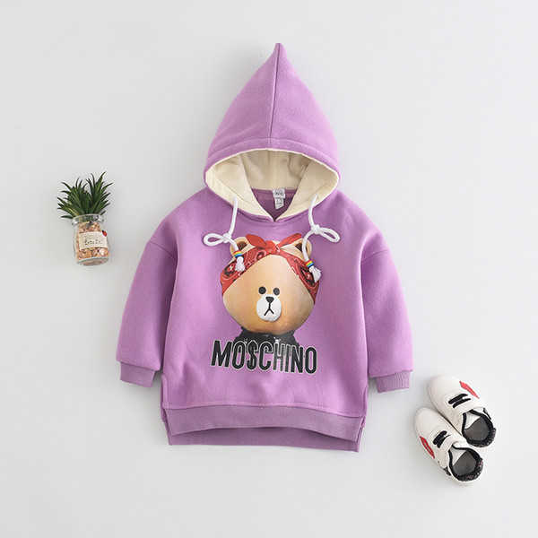 Baby girl sweater spring and autumn children cotton clothes baby cartoon print sweatshirts girl warm long-sleeved sweatshirts