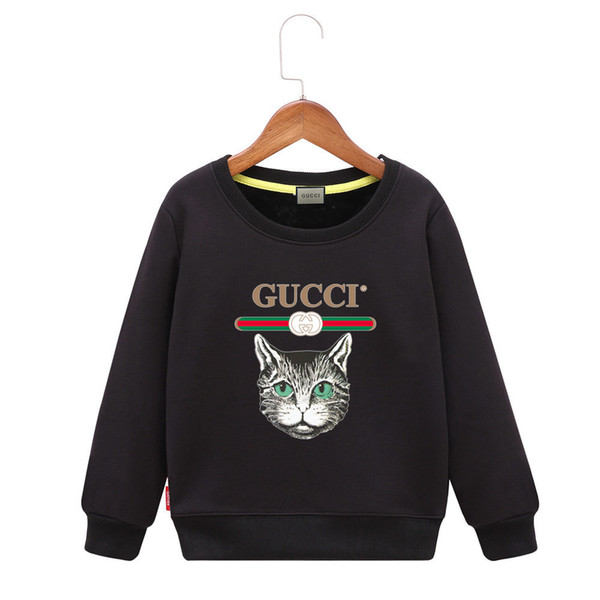 2019 Spring Male Girl Long Sleeve In Child Spelling Pure Plumule Circle Round Neck Sweater Clause Hoodies Colors