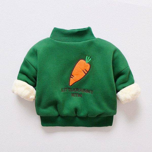 good quality Winter Baby Boys Clothes Carrot Thicken Children Hoodies Coral Fleece Kids Sweaters Jackets Warm Baby Outerwear Coats