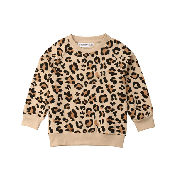 Toddler Baby Girl Clothes Kids Boy Girl Leopard Print Long Sleeve Pullover Hoodies Sweatshirts Coat 1-7Years