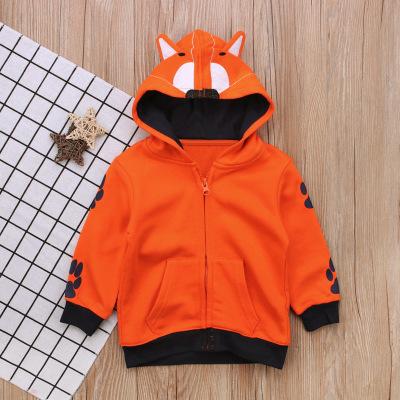 Children's spring and autumn boys long sleeved hooded sweatershirt zipper shirt jacket with ear children's clothing hot sale for free shippi