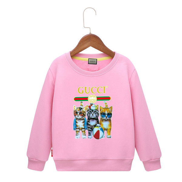 Winter kids hoodies New Pattern Plus Cashmere Children Cartoon Printing Sprout Year Dress Suit Contracting colors