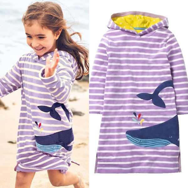 2018 New Autumn Long Sleeve Sweaters Dress Hoodie Shape Fashion Girls Clothes A-line Children Clothing Print kids Party Wear Dress