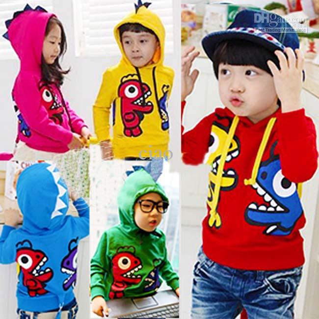 Children Hoodies Cartoon For Boys New Autumn and Winter Dinosaur Sweatshirts For Girls Hoodie Kids Jackets & Coats