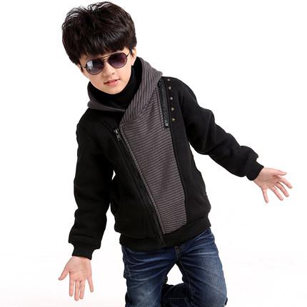 Children's clothing autumn and winter 2017 male child outerwear male big boy winter plus velvet thickening thermal