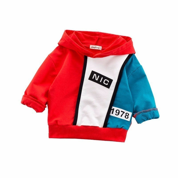 2019 New Spring Autumn Fashion Baby Clothes Boys Girls Cotton Leisure Hooded Sweatshirts Infant Letter Blouse Kids Hoodies Tops