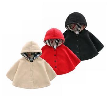 Design Baby Girls Boy Hooded Children's Clothing Newborn Wool Windproof Cloak Girl And Boy Baby Thick Warm Cloak Baby Out Clothing Shawl