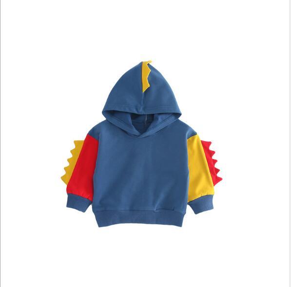 cotton Hoodie 2018 NEW INS styles autumn Kids long Sleeve cartoon Monster Splice color sleeves high quality cotton Hooded 3 colors free ship