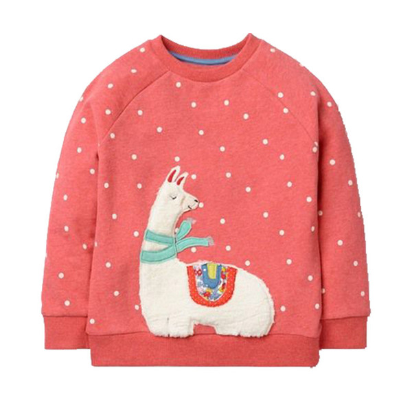 Girls Sweatshirt Baby Hoodie with Animal Applique 2018 Autumn Winter Kids Clothes Children Sweatshirts for Girls Hoodies 2-7T