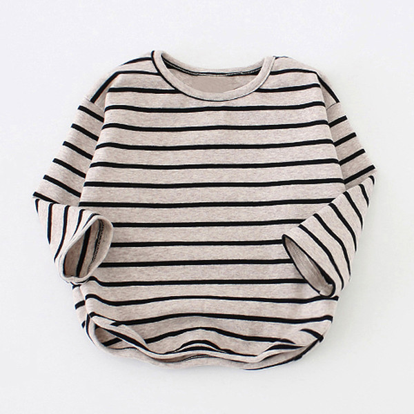 Baby Girls Boys Long Sleeve Stripe Soft Toddler Kids Tops T-Shirt Warm Clothes