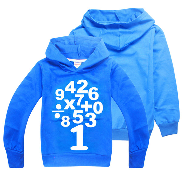 MATHS Arabic Numerals Printed Kids Hoodies Sweatshirts 2 Colors 6-14y Boys Long Sleeves T-shirt kids designer clothes boys SS64