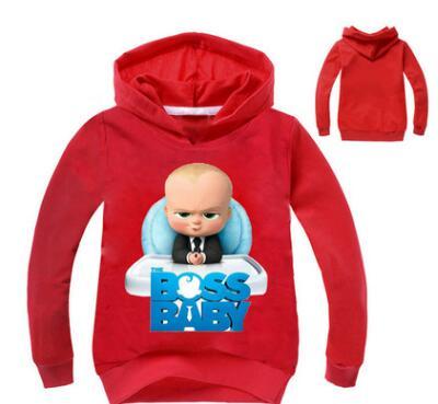 Wholesale- 2018 Fashion new Bossbaby Sweatshirts Big Boys Girls Pullover Hoodie Warm Tops Sweateshirts Teenager Children Kids Hoodies