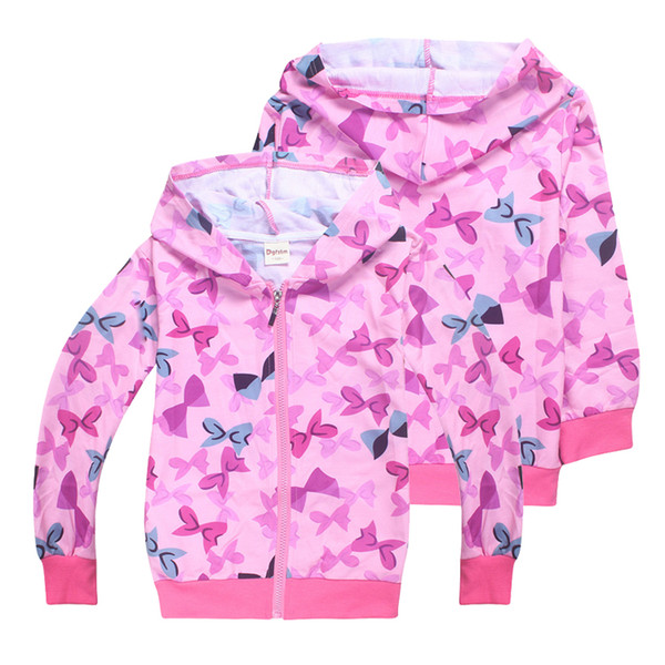 JOJO Siwa Bows Printed Kid Girls Hoodies 4-12t Girls Pink Zipper Hoodies Kids Spring and Autumn Outdoor Zipper Coat SS105