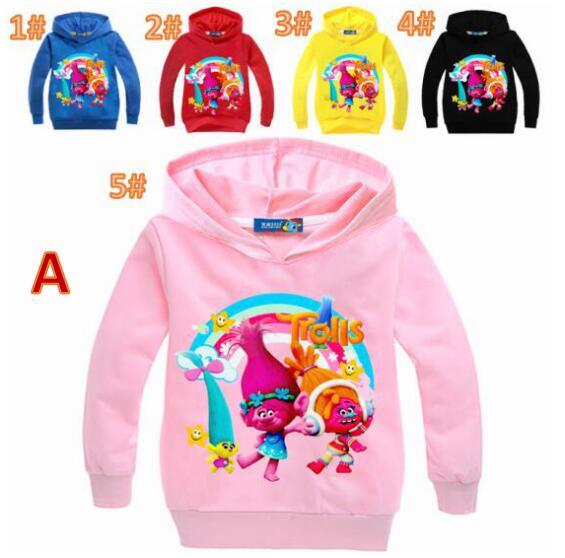 30 Style Boys girls Trolls Hoodies Sweatshirts 2018 New children trolls Long sleeve cotton Hoodie jacket kids coat 2-9years