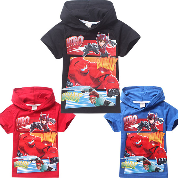 3 styles Kids Short Hoodies Printing for 4-10years boys Cotton Tops 008#