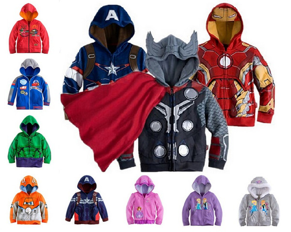 Hot Sale Girls Boys Children Spider Man Clothes 2Y-8Y Baby Kids Boy's Sweatshirt Hoodies The Avengers Jacket Coat Outwear