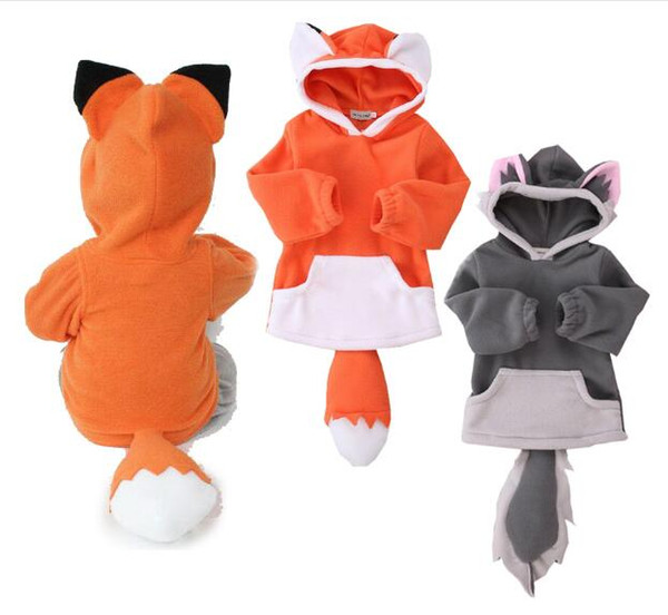 New children's head 2 color sweater explosion models baby children cute animal shape fox hooded long-sleeved sweater