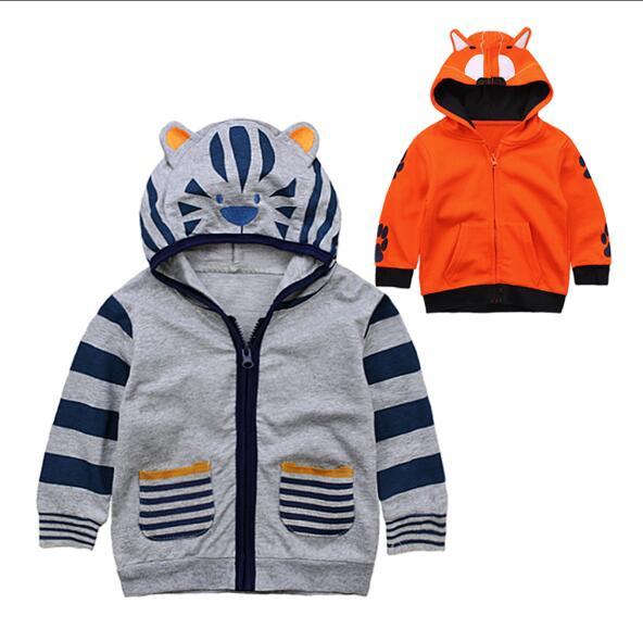 New children's clothing explosion cartoon animal children spring and autumn models boys long-sleeved hooded zipper shirt jacket