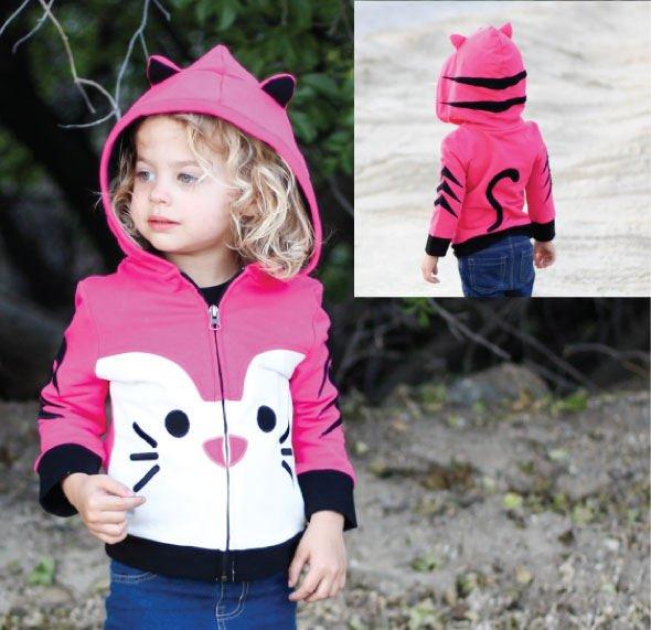 2019 new children's clothing girls spring and autumn casual cute animal hooded jacket baby 4 color cartoon cotton zipper hoodie