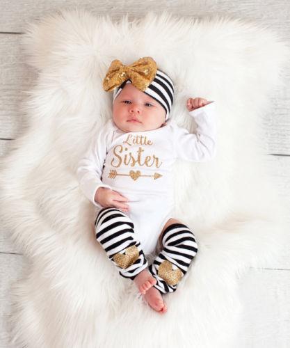3-24M Baby Girl White Stripe Romper + Headdress + Leg Socks Romper Long Sleeve Jumpsuit Flowy Rompers Jumpsuit Baby Summer Kids Clothes