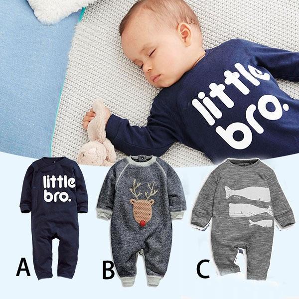 In Autumn New Kids's kimono Children's Clothing Letters Whale Elk Cotton Jumpsuit Boys Baby 80-95CM Romper YXL345