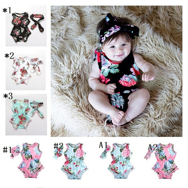 Toddler Infant Nweborn Baby Girls Romper Jumpsuit foral Printing Clothes 3-24M Toddler Summer Lace Cotton Romper JKH532