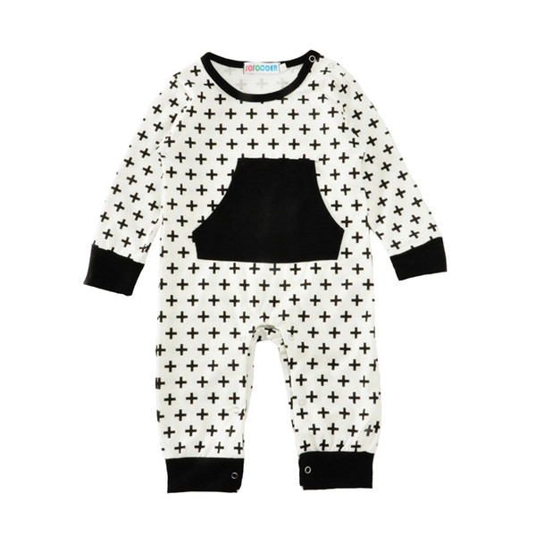 2017 ins hot baby boy girl romper infant toddlers cross printed bodysuit cotton rompers baby ins clothes