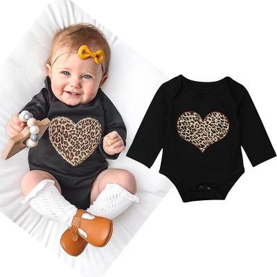 Baby Girl Rompers 2019 Spring Autumn Newborn Baby Long Sleeve Infant Toddler Girls Leopard Love Heart Romper Jumpsuit