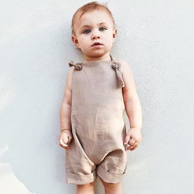 2018 Ins Hot Summer Girls Suspender Sleeveless Overalls Jumpsuits Cotton Newborn Baby Khaki Pants