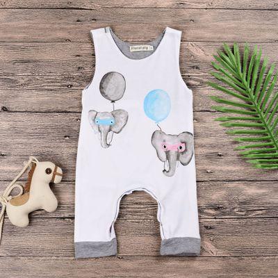 2018 Cute Newborn Baby Boy Girl Cotton Clothes Babies Little Elephant Balloon Romper Jumpsuit Outfits Clothing