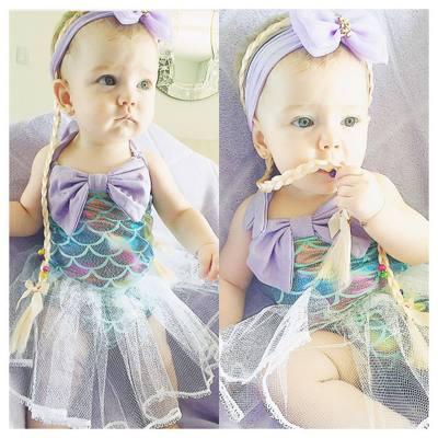 Summer Newborn Baby Girl Halter Romper 2018 Mermaid Tutu Skirted Rompers Clothes Backless Princess Party Costume