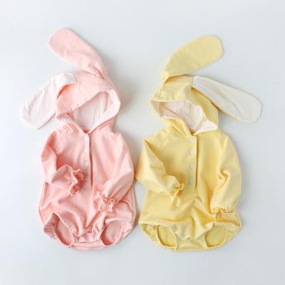 Baby Warm Bunny Ear Romper Autumn Winter Infant Rabbit Style Jumpsuit 2018 New Bebes Baby Boy Girl Hooded Cotton Hot Romper 0-2Y