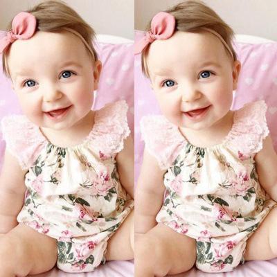 2018 summer baby girl lace floral rompers Newborn Infant child Girl sweet Clothes Lace Sleeve Romper Bodysuit Jumpsuit