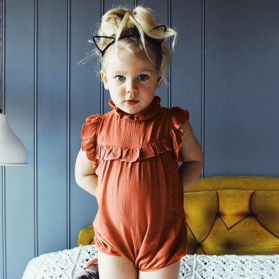 Newborn Baby Girl Princess Romper Sleeveless Jumpsuit Toddler Fashion Clothes Girls Lovely Ruffle Collar Playsuit