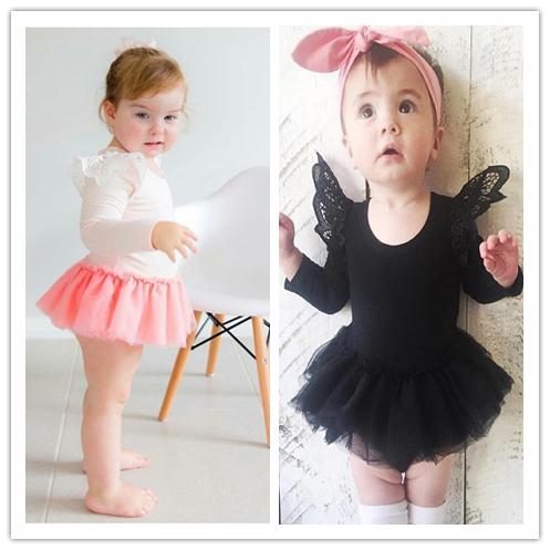 2017 Spring And Autumn Baby Girl Rompers Infant Lace Fly Sleeve Rompers Baby Girl Tutu Long Sleeve One Piece Jumpsuits