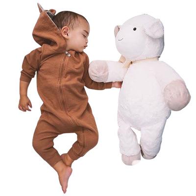 2018 Newborn Baby Girls Boys Zipper Romper Cotton Long Sleeve Bunny Ear Bodysuit Playsuit Clothes