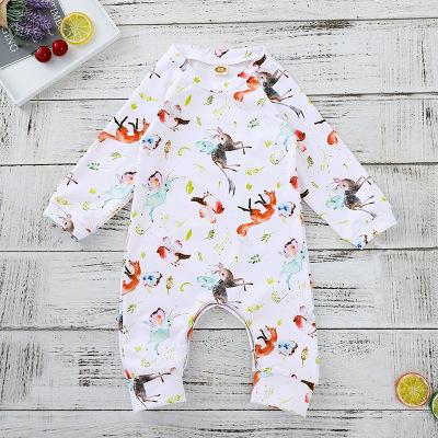 Newborn Infant Baby Boy Girl Cartoon Long Sleeve Romper baby autumn winter cotton bird printed Jumpsuit Outfits Clothes