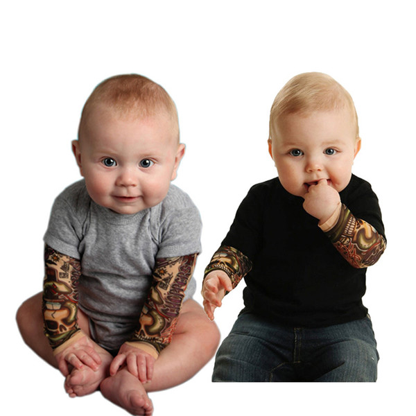 Boy Rompers Kid Cotton Jumpsuit Baby Tattoo Printed Rompers Kids Clothing 2016 Autumn Rompers For Babies