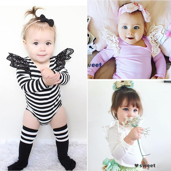 Kids Romper Infant Cotton Striped Lace Rompers Toddler Jumpsuits Children Spring Autumn Fall Long Sleeve Clothing hot