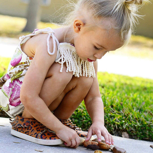 2017 Infant Baby Girl Floral tassel Rompers Babies Princess Cotton Jumpsuits Toddler Summer Ins Rompers Bebe Clothes