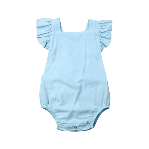 2019 Cute Romper Baby Girls Boys Clothes Pure Solid Jumpsuit Romper 0-24M Infant Toddler Newborn Outfits Set Hot Sale Sunsuits