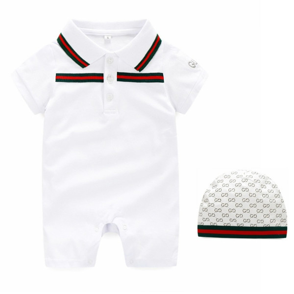 High Quality Pure Cotton Baby Clothes Summer Boy Girl 0-3 Month Newborn Soft Short Sleeve Jumpsuits Lapel Overalls Children