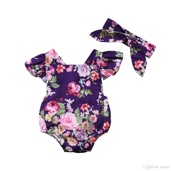 Newborn Baby Girl Infant Floral Romper Jumpsuit Outfits Set Clothes New