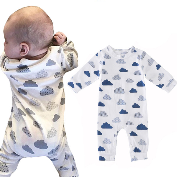 Baby Boy Rompers Jumpsuit Fall Cute Clouds Pattern Infant Girl One Pieces Romper Spring Autumn Long Sleeve Kids Newborn Clothes