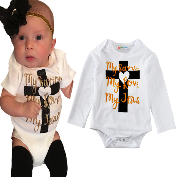 Toddler Boy Romper New 2017 Spring Autumn Fashion Letter Long Sleeve Girls Jumpsuit Cross Heart Newborn Rompers For Baby Clothes