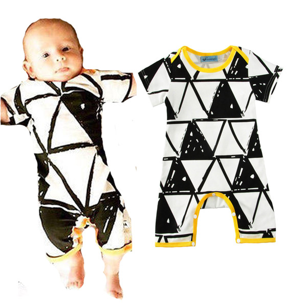 baby boy rompers summer 2017 cartoon geometry newborn girls romper jumpauit for baby clothes fashion cute triangle infant romper